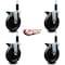 Service Caster 6'' Phenolic Swivel 1-1/8'' Expanding Stem Caster Set with Brake, 4PK SCC-EX20S615-PHS-PLB-118-4 - alternate 2
